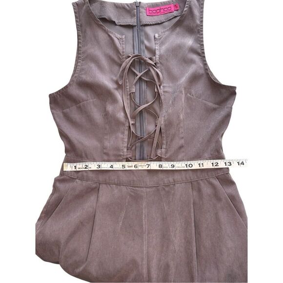 Boohoo lace up clay colored sleeveless jumpsuit - 4 - Picture 8 of 11